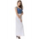 Glamorous Sleeveless White Blue Maxi Dress