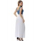 Glamorous Sleeveless White Blue Maxi Dress