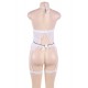 White Sheer Mesh Babydoll Lingerie Garter Set