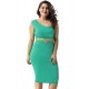 Plus Size Delicate Green One-shoulder Bodycon Dress