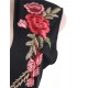 Rose Embroidery Black Mini Dress