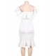 Plus Size White Off-Shoulder Ruffle Bodycon Mermaid Party Dress