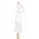 Plus Size White Off-Shoulder Ruffle Bodycon Mermaid Party Dress