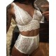 White Lace Temptation 2pcs Bralette Lingerie Set