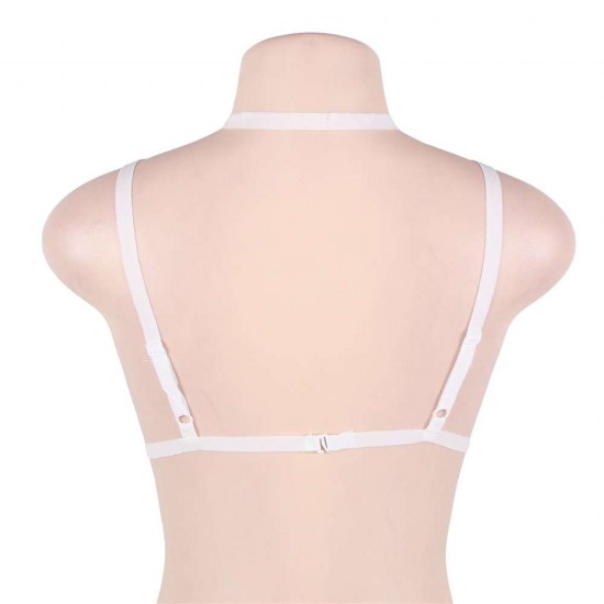 White Elastic Strappy Harness Bra Women Bralette