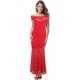 Red Lace Elegant Fishtail Maxi Party Gown