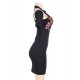 Plus Size Rose Embroidery Black Mini Dress