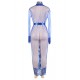 Plus Size Blue Delicate Lace Long Sleepwear Gown