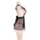 Cute Rabit Black Lace-up Sexy Babydoll