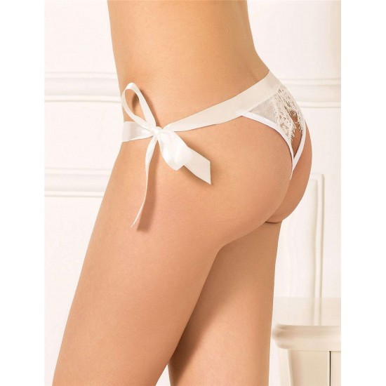 Plus Size Sexy Lace-up White Panty