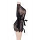 Plus Size Black Delicate Lace Sleepwear Gown