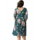 Plus Size Green Printing Fashion Dress