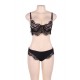 Black Lace Temptation 2pcs Bralette Lingerie Set