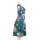 Plus Size Green Printing Fashion Dress