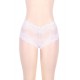 Plus Size Sexy High Waist Floral Lace White Panty