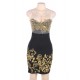 Elegant Embroidery Black Bodycon Fashion Dress 