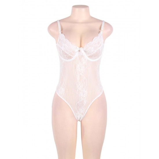 Glamour Underwire Hollywood Sheer Lace Teddy