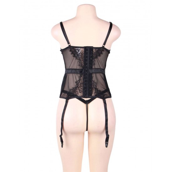 Seduction Black Lace Transparente Sexy Babydoll