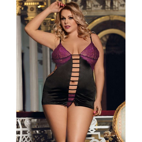 Plus size deluxe satin sexy babydoll