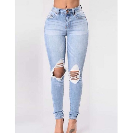 Top Design Ripped Women Jeans 