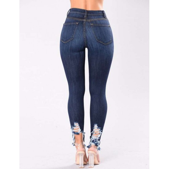 Plus Size Top Design Ripped Women Jeans 