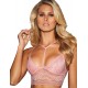 Plus Size Pink Seductive Strappy Lace Bralette Top