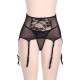 Plus Size Black Sexy Lace Garter Panty