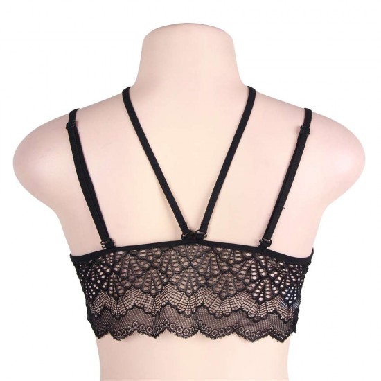 Black Seductive Strappy Lace Bralette Top