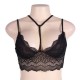 Plus Size Black Seductive Strappy Lace Bralette Top