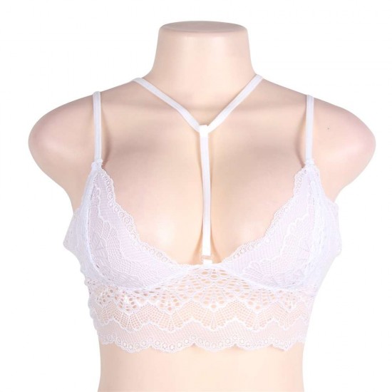 White Seductive Strappy Lace Bralette Top