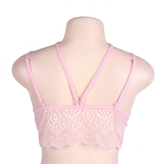 Pink Seductive Strappy Lace Bralette Top