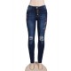 Top Design Embroidery  Ripped Women Jeans 