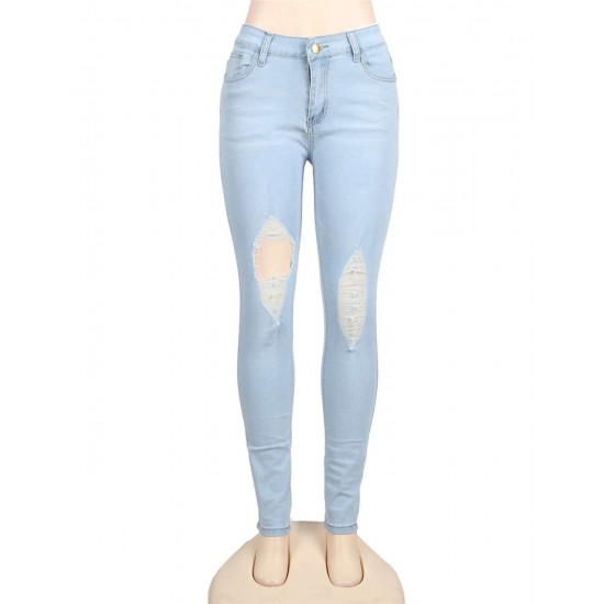 Top Design Ripped Women Jeans 