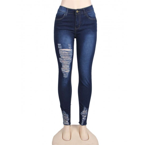 Top Design Ripped Women Jeans 