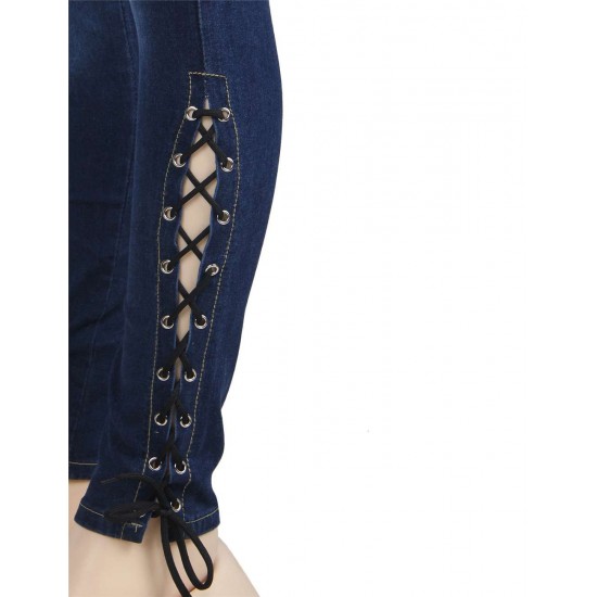 Plus Size Frenulum decoration Women Jeans 