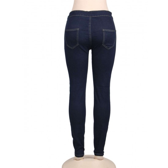 Pencil Pants Blue Female Fashion Casual Jeans