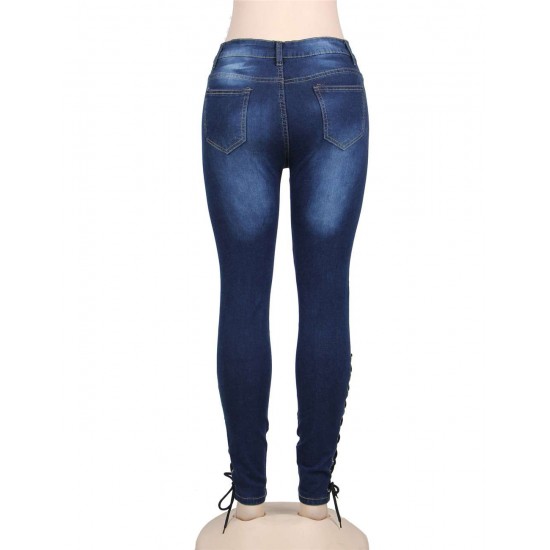 Plus Size Frenulum decoration Women Jeans 