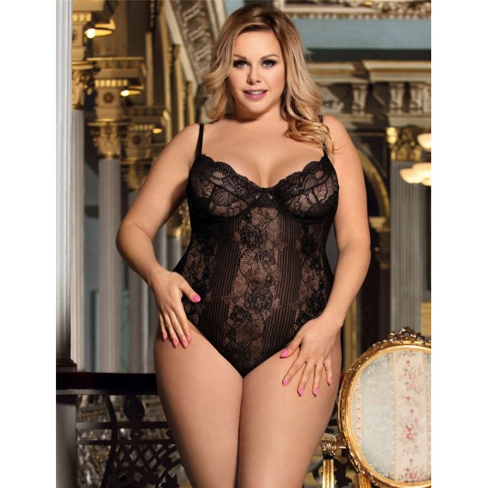 Glamour Underwire Hollywood Sheer Lace Teddy