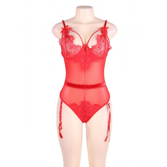 Eyelash Lace Teddy Lingerie