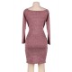 Long Sleeve Off-Shoulder Bodycon Dress