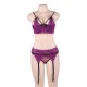 Purple Deluxe Lace Bra Set