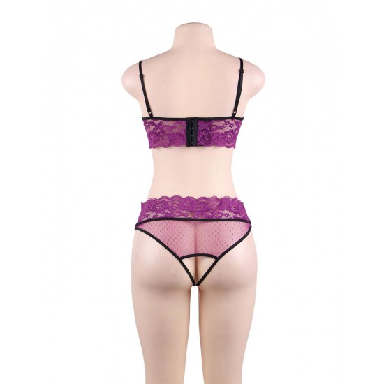 Purple Deluxe Lace Bra Set