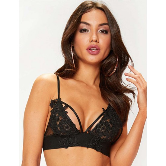 Plus Size Black Lace Bralette Top