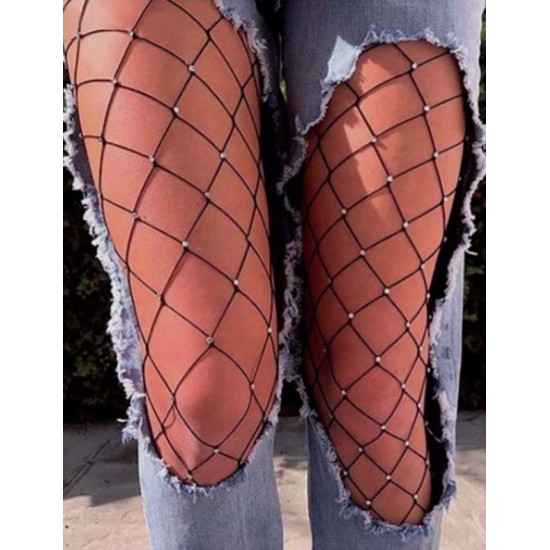 Fashion Black Sparkle Fishnet pantyhose