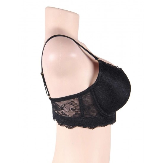 Black high-quality lace comfortable T-shirt bra