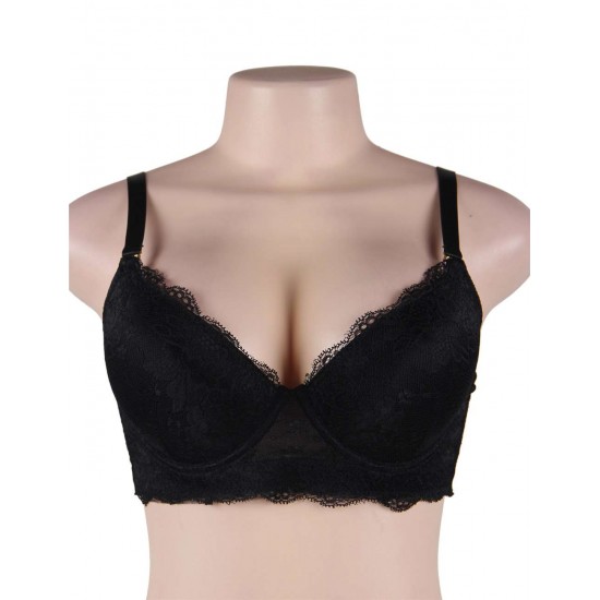 Black high-quality lace comfortable T-shirt bra