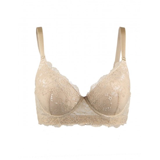 Beige high-quality lace comfortable T-shirt bra