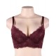 Wine Red high-quality lace comfortable T-shirt bra