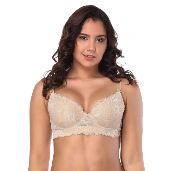 Beige high-quality lace comfortable T-shirt bra