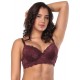 Wine Red high-quality lace comfortable T-shirt bra